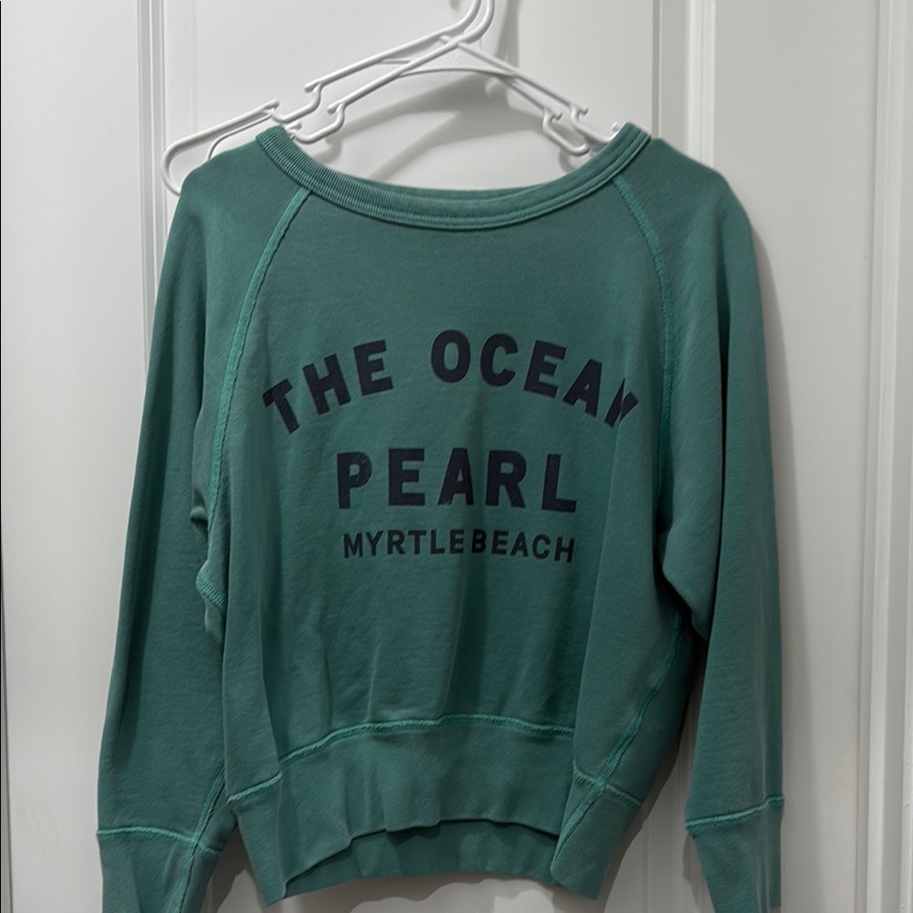 J. Crew Green Sweatshirt with Navy Print